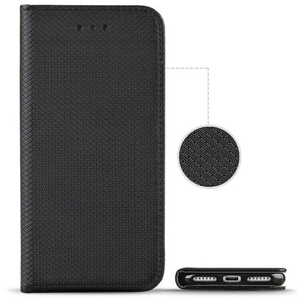 Handytasche für Samsung A51 geeignet Book Case geriffelt schwarz