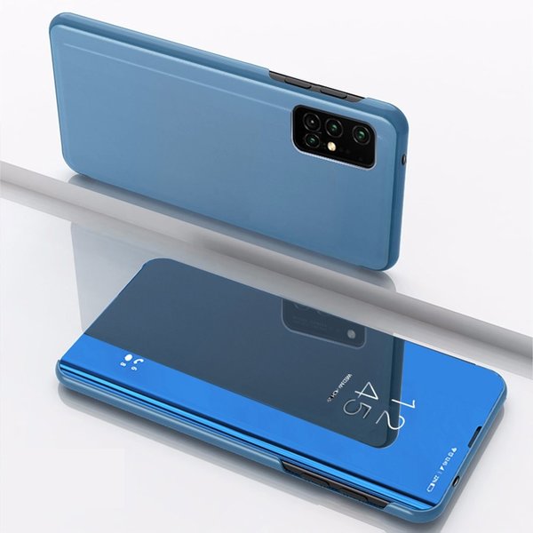 Handyhülle für Samsung A51 geeignet Spiegel Hülle Clear View blau