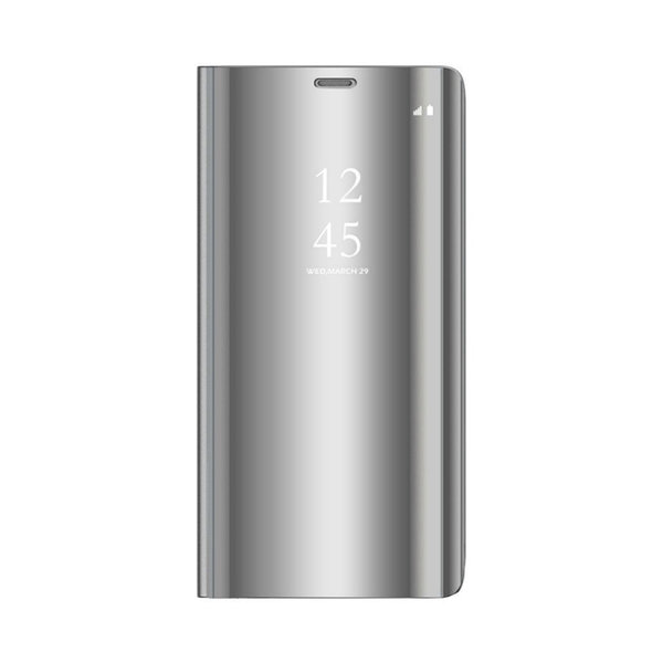 Handyhülle für Samsung A51 geeignet Spiegel Hülle Clear View silberfarben