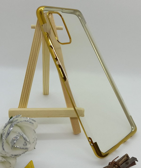 Handyhülle für Samsung A51 geeignet Silikon Case Back Cover Hülle klar goldfarben