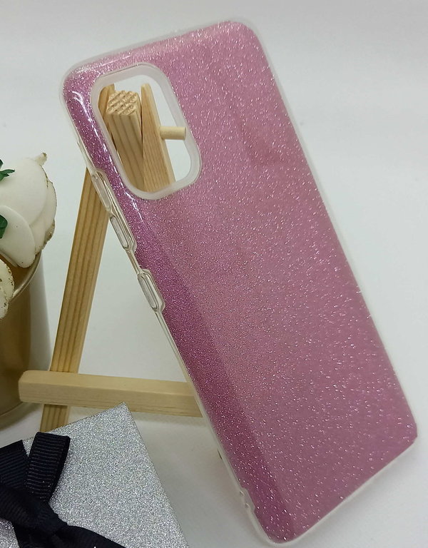 Handyhülle für Samsung A51 geeignet Silikon Glitzer Hülle rosa