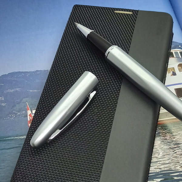 Handytasche für Samsung A51 geeignet ein Senso Case in schwarz-grau