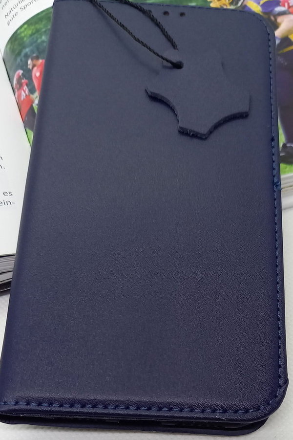 Handytasche iPhone 11 geeignet aus Genuine Leather Navy Blue