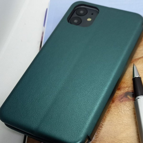 Handytasche iPhone 11 geeignet Smart Diva Case dunkelgrün