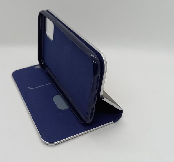 Handytasche iPhone 11 geeignet Luna Book Silver Navy Blue