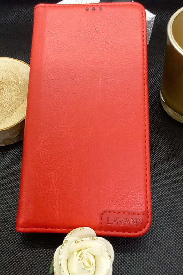 Handytasche iPhone 11 geeignet aus Kunstleder Lavann rot
