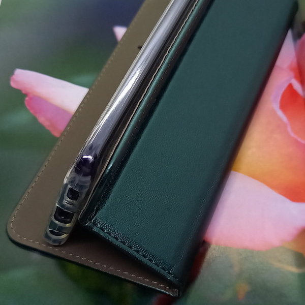 Handytasche Samsung A50 geeignet Smart Book Klassik dunkelgrün