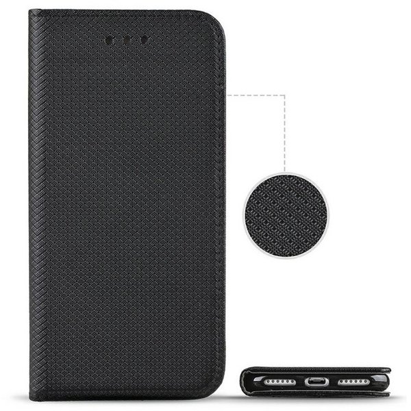 Handytasche Samsung A50 geeignet Book Case geriffelt schwarz
