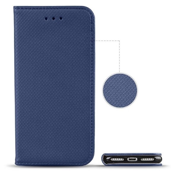 Handytasche Samsung A50 geeignet Book Case geriffelt Navy Blue