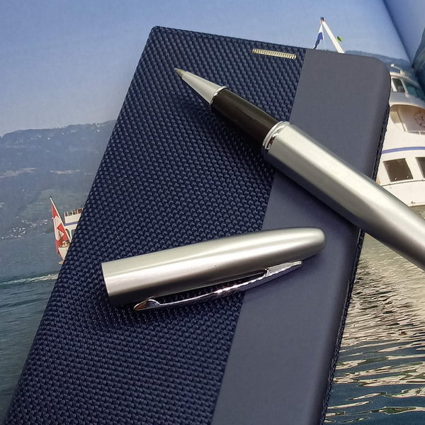 Handytasche für Samsung A40 geeignet Senso Book Magnet Case in Navy Blue