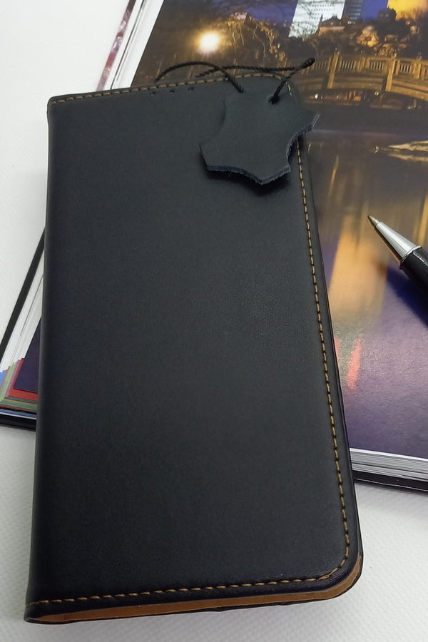 Handytasche für Samsung A40 geeignet Genuine Leather schwarz
