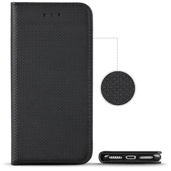 Handytasche Samsung A10 geeignet Book Case geriffelt schwarz