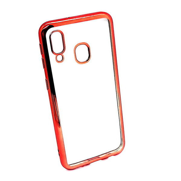 Handyhülle für Samsung A40 geeignet Silikon Case Back Cover klar rosa