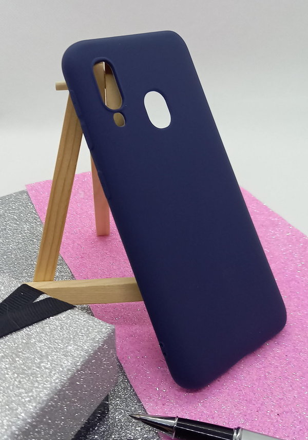 Handyhülle für Samsung A40 geeignet Soft Case Back Cover blau
