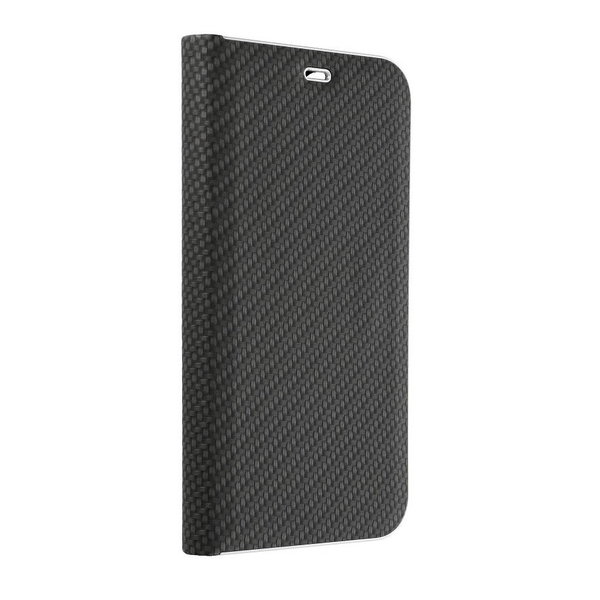 Handytasche für iPhone 12 mini geeignet Book Case im Carbon Look schwarz