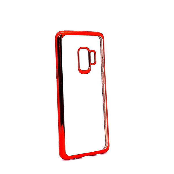 Handyhülle Samsung S9 geeignet Silikon Case Back Cover klar rot
