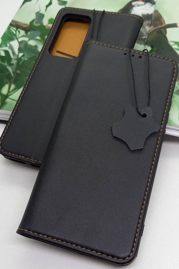 Handytasche Huawei P40 Pro geeignet aus Genuine Leather in schwarz