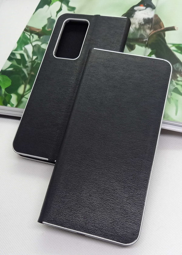 Handytasche Luna Book Silver schwarz passend für Huawei P40 Pro
