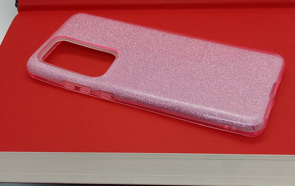 Huawei P40 Pro geeignete Hülle Silikon Case mit Glitzereffekt rosa