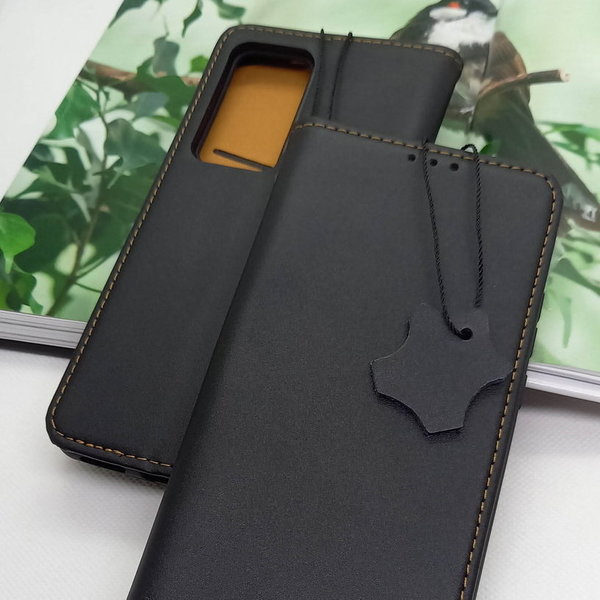 Huawei P40 geeignete Handytasche aus Genuine Leather schwarz