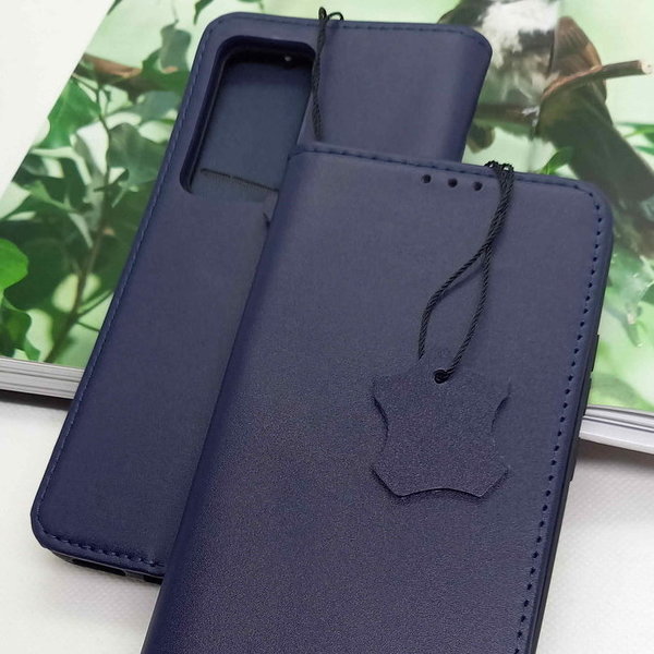 Huawei P40 geeignete Handytasche aus Genuine Leather Navy Blue