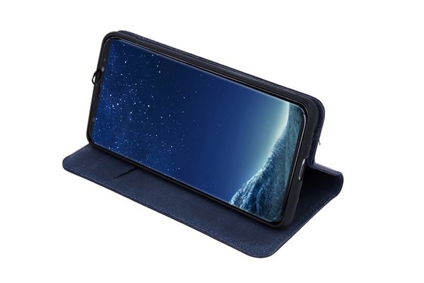 Handytasche aus Genuine Leather Navy Blue passend für Huawei P40