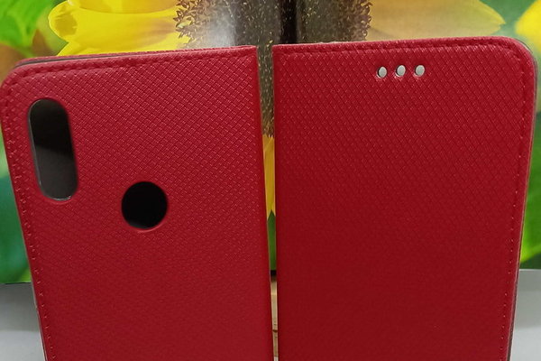 Handytasche Xiaomi Redmi Note 7 geeignet Book Case geriffelt rot