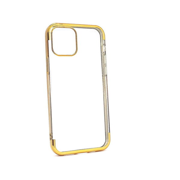 Silikon Case Back Cover Hülle für iPhone 12 klar goldfarben