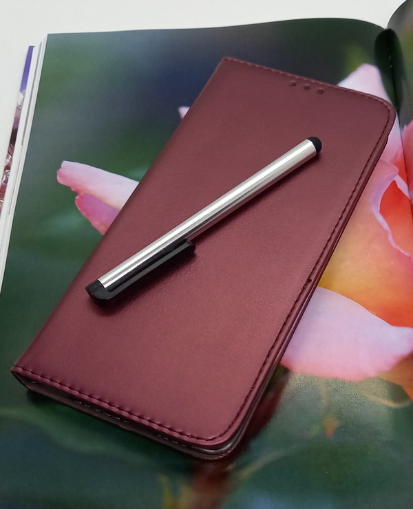 Handytasche Smart Book Klassik Burgund passend für Xiaomi Mi Note 10