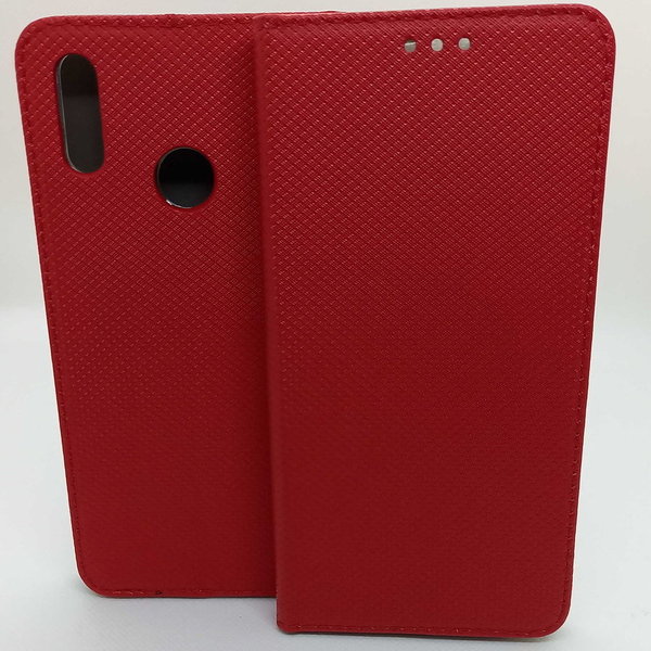 Handytasche Huawei P Smart 2019 geeignet Book Case geriffelt rot