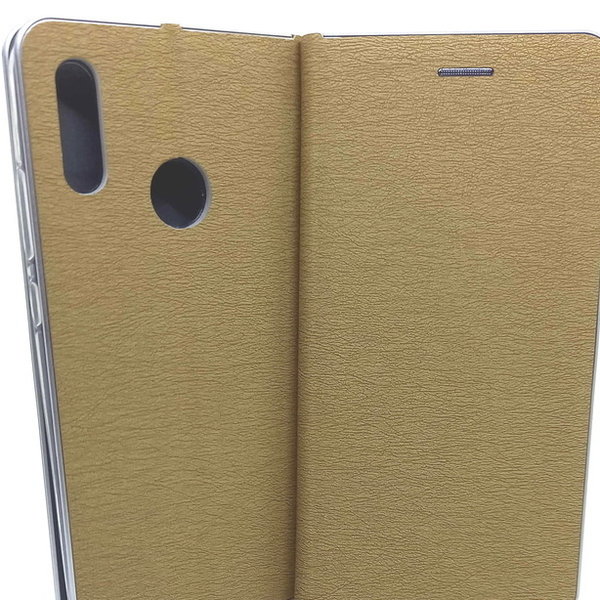Handytasche Luna Book Silver goldfarben passend für Huawei P Smart 2019