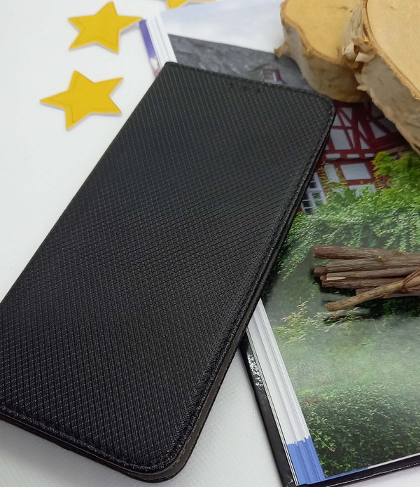 Handytasche Huawei P Smart 2019 geeignet Book Case geriffelt schwarz