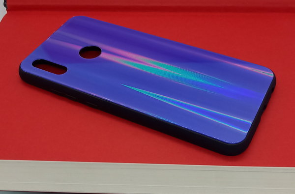 Handyhülle für Huawei P Smart 2019 Back Cover mit Magic Glas Polareffekt blau