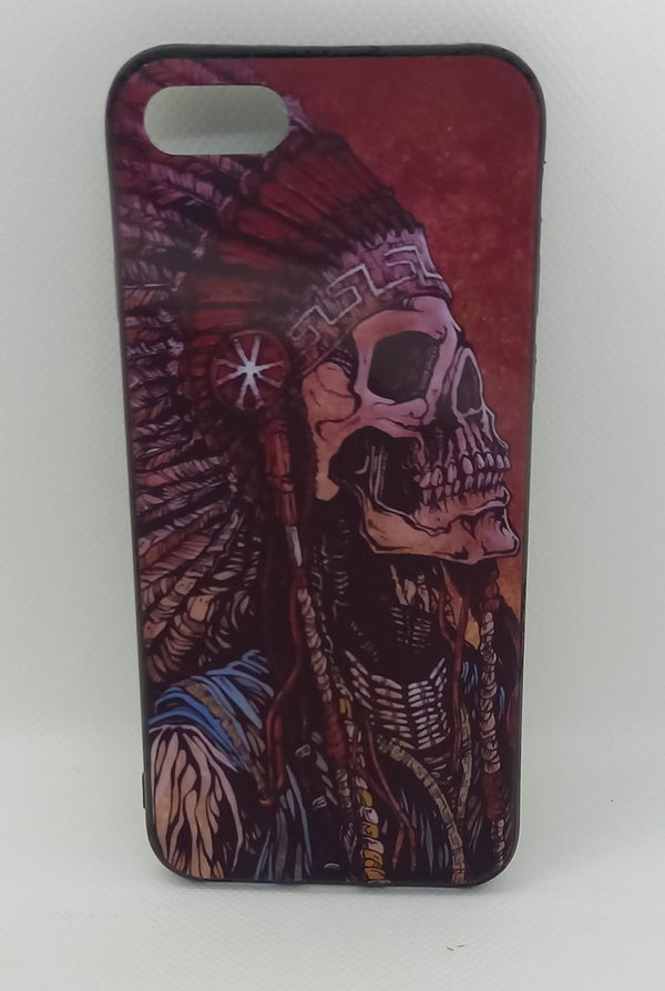 Back Cover Hülle Silikon Case passend für iPhone 7 Indian Skull