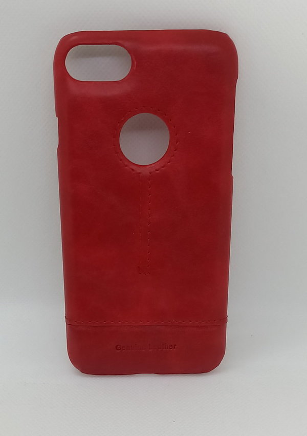 JDK Handyhülle passend für iPhone 8 Genuine Leather rot