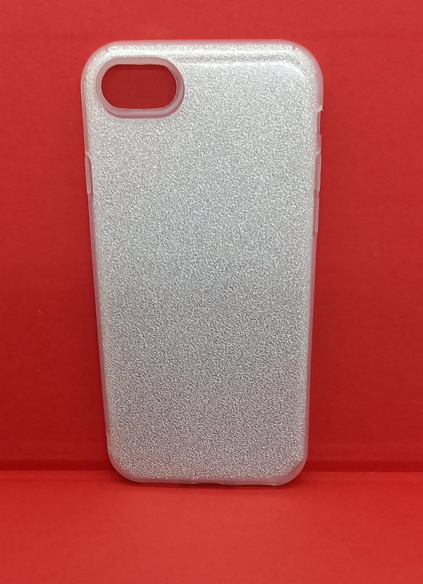 iPhone 7 geeignete Hülle Silikon Case mit Glitzereffekt silberfarben