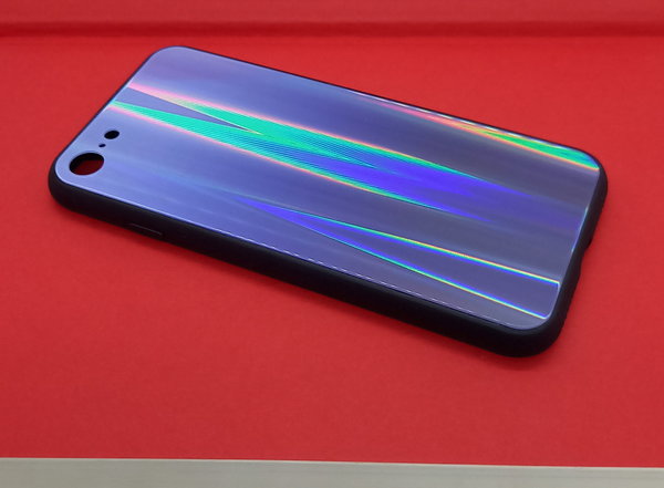 iPhone 7 geeignete Hülle Back Cover mit Magic Glas Polareffekt hellblau