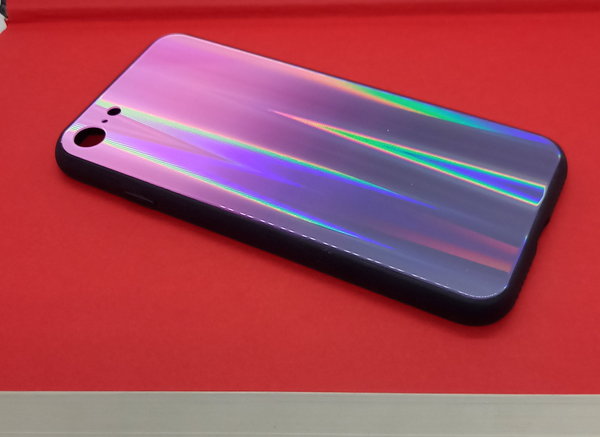 iPhone 7 geeignete Hülle Back Cover mit Magic Glas Polareffekt pink