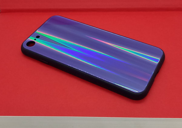 iPhone 7 geeignete Hülle Back Cover mit Magic Glas Polareffekt blau