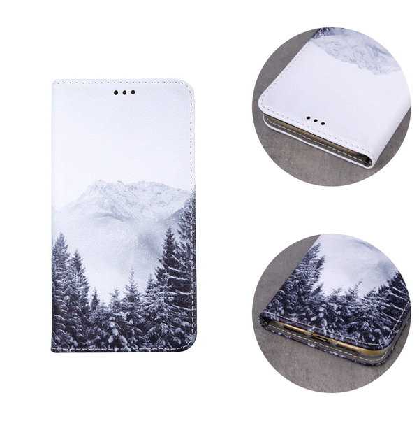 Xiaomi Redmi Note 9 geeignete Handytasche Book Case Winter Mountain