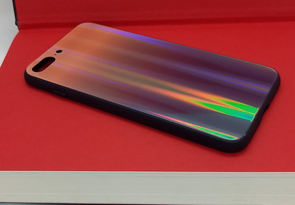iPhone 7+ geeignete Hülle Back Cover mit Magic Glas Polareffekt braun