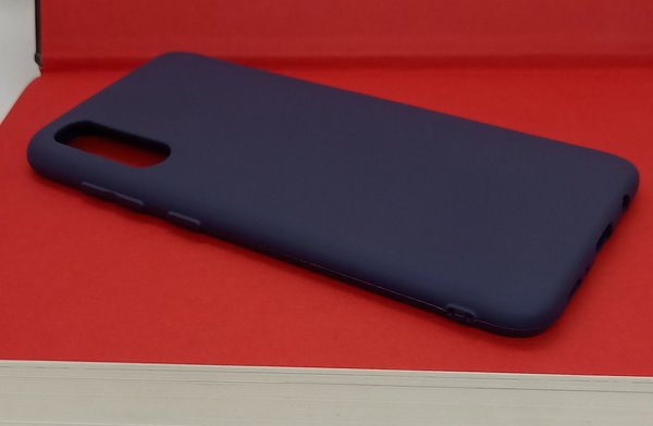 Handyhülle für Samsung A70 geeignet Silikon Case Soft Inlay dunkelblau