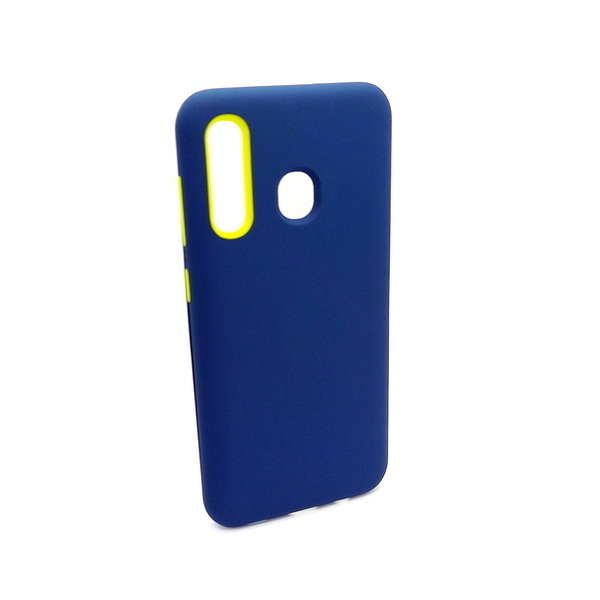 Handyhülle für Samsung A30 geeignet Back Cover Hard Case blau Silikon Inlay