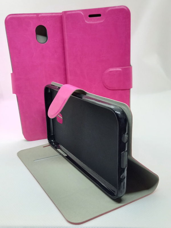 Handytasche Book Case passend für Samsung J7 2017 pink