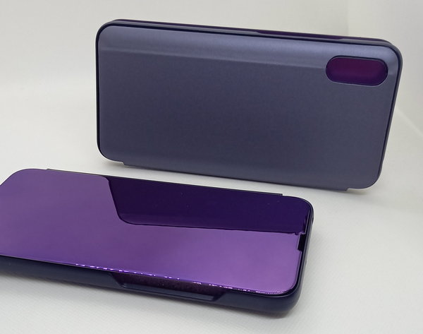 Xiaomi Redmi 9A geeignete Hülle Spiegel Clear View Case violett