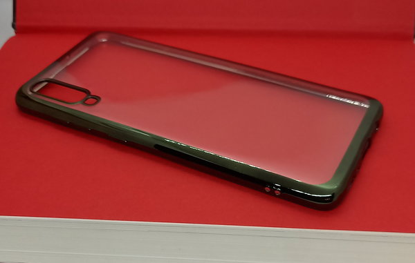 Handyhülle für Samsung A70 geeignet Silikon Case Back Cover Hülle klar und grün