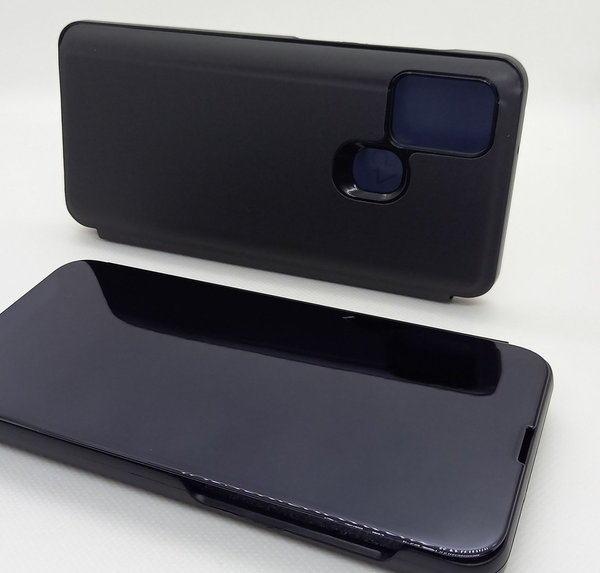 Samsung A21s geeignete Hülle Spiegel Clear View schwarz
