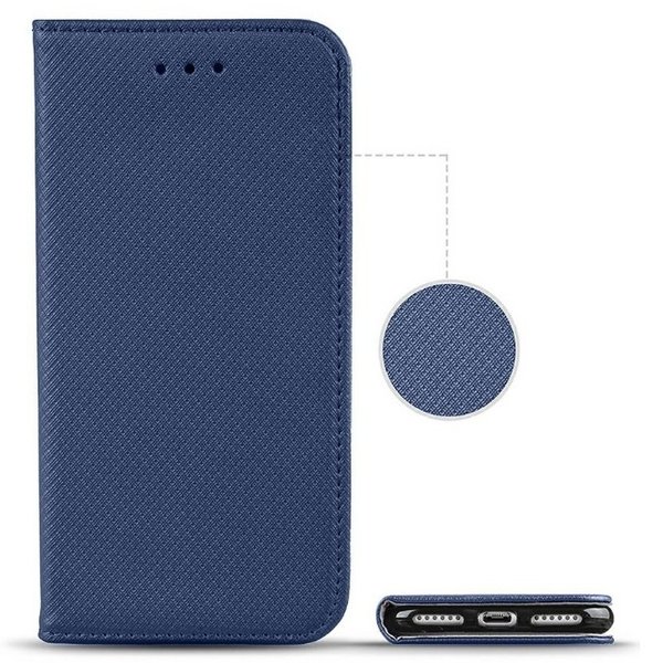 Handytasche Samsung A21s geeignet Book Case geriffelt Navy Blue