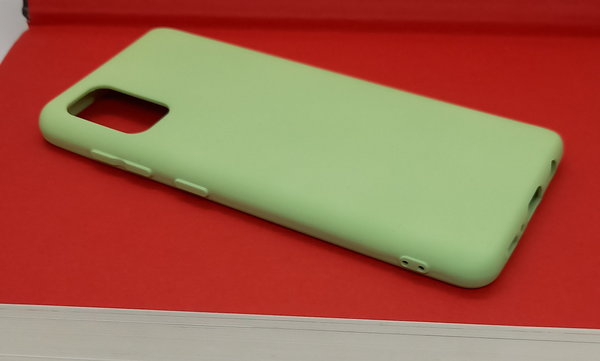 Handyhülle Silikon Case Soft Inlay passend für Samsung A41 hellgrün