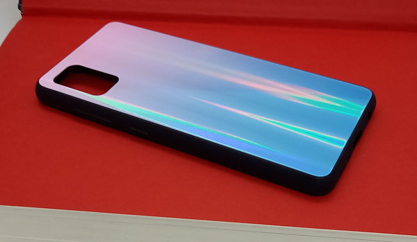 Samsung A41 geeignete Hülle Back Cover mit Magic Glas Polareffekt hellblau